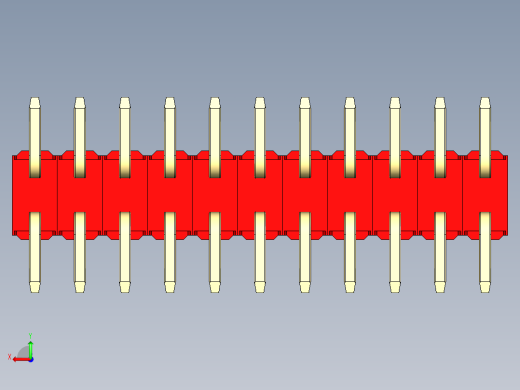 彩色公排针 100mil 2.54mm 系列-DS1022_red_22p_100mil_TypeSMT_rev1.0后视缩略图
