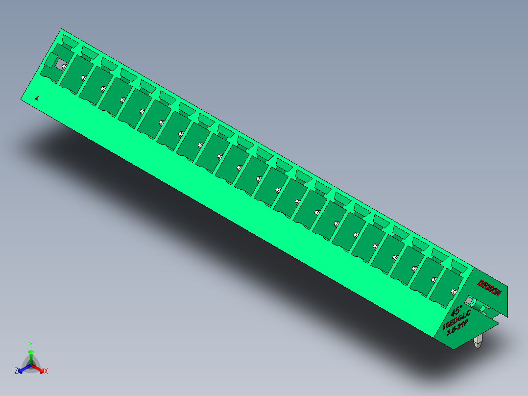DEGSON 15EDG 系列 3.5mm 插拔式接线端子 FullPack-15EDGLC-3.5-21P-14-00AH主视图