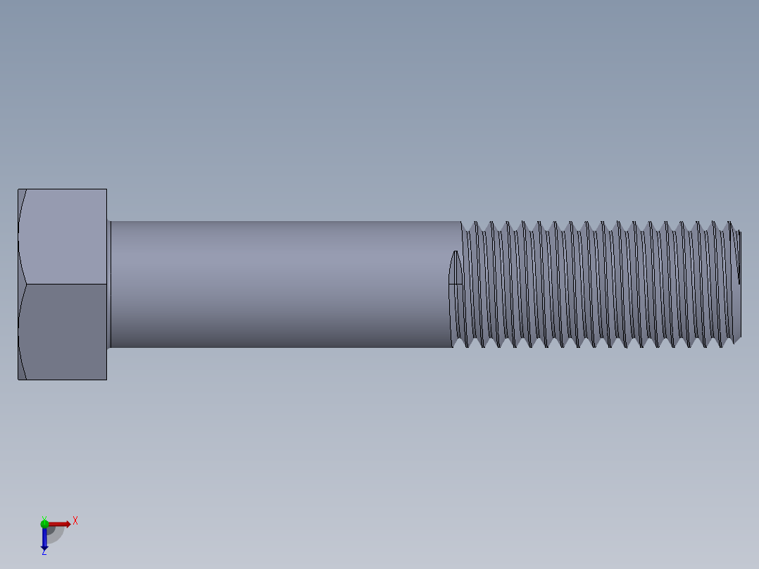 UNC 六角螺栓-Hex Bolt 1.000-8 x 5.SLDPRT俯视图