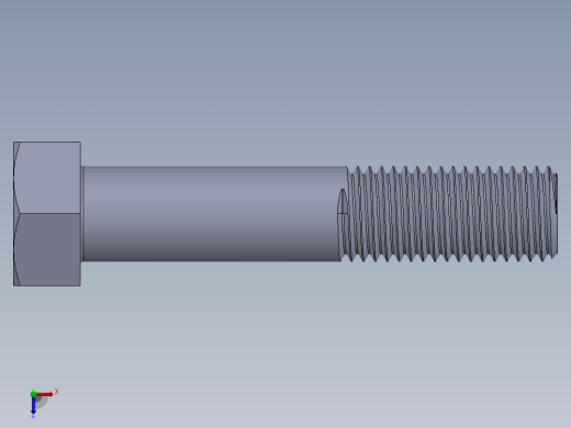 UNC 六角螺栓-Hex Bolt 1.000-8 x 5.SLDPRT俯视缩略图