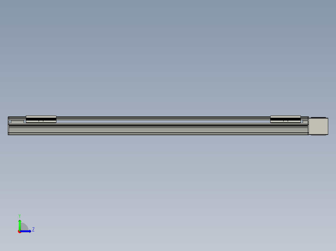 直线模组LHB17-L40-S1200-L(B)设计图纸左视图