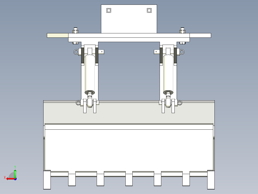 叉车铲斗三维后视图