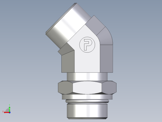 卡套式工业通用硬管接头EO_Adjustable_locknut_45_deg_elbow_VEE25SMOROMDCF后视缩略图