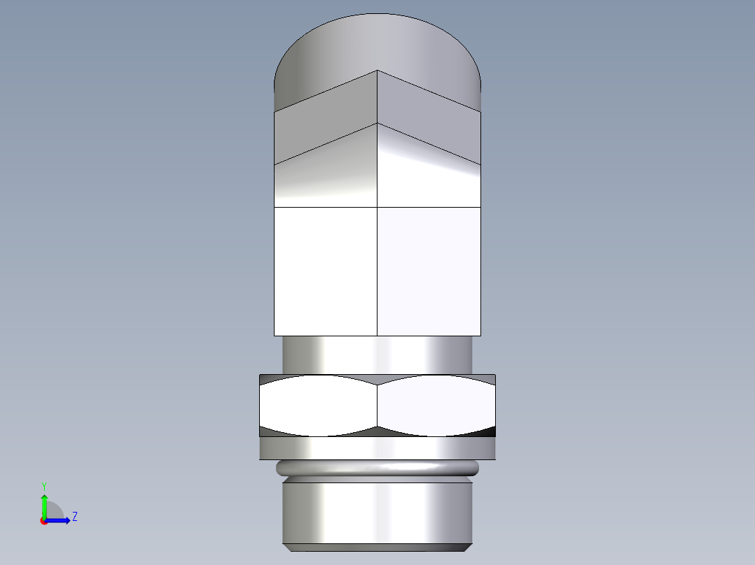 卡套式工业通用硬管接头EO_Adjustable_locknut_45_deg_elbow_VEE25SMOROMDCF左视图
