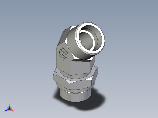 卡套式工业通用硬管接头EO_Adjustable_locknut_45_deg_elbow_VEE25SMOROMDCF正等轴测缩略图