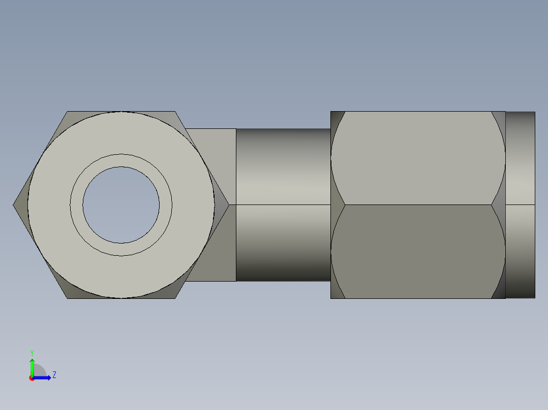 卡套式工业通用硬管接头6_r6bu-s左视图