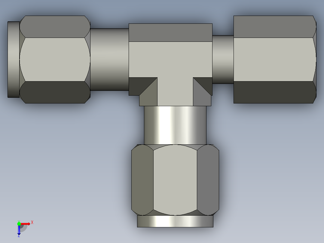 卡套式工业通用硬管接头6_r6bu-s俯视图