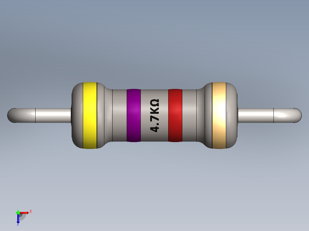 电容器 二极管 电阻器-Resistor 4.7K Ohm主视图