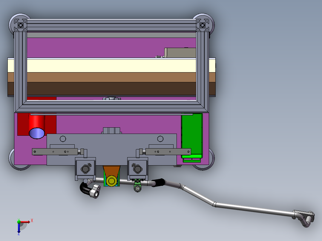 扭转站测试机设计模型俯视图