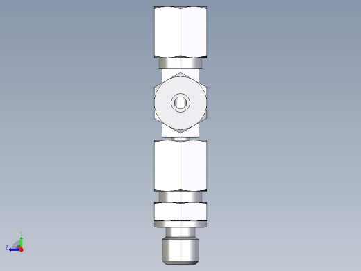 卡套式工业通用硬管接头EO_Assembled_adjustable_standpipe_run_tee_EVL06SM71右视缩略图