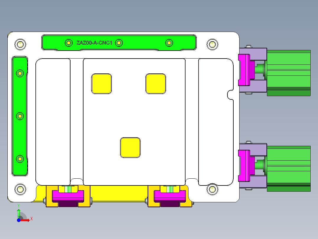 ZAZ00-A-笔记本CNC工装夹具三维模型cnc1-1023前视图