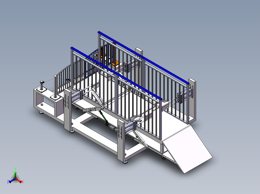 牲畜体检限位架sw23正等轴测图