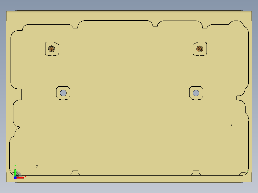 铝板开粗程序模型前视图
