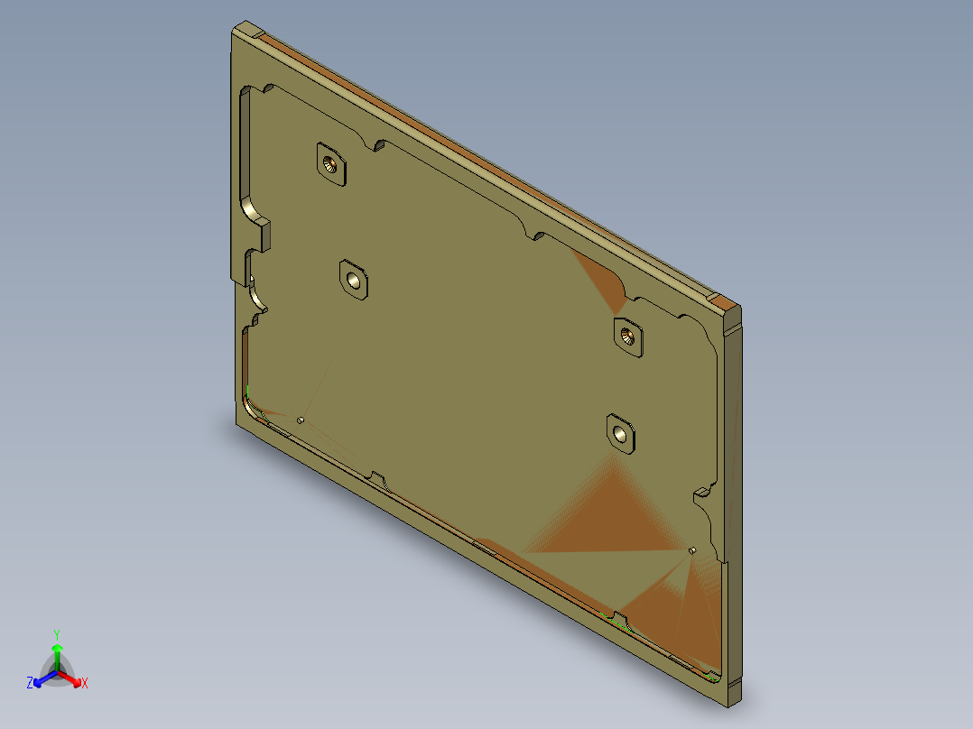 铝板开粗程序模型正等轴测图