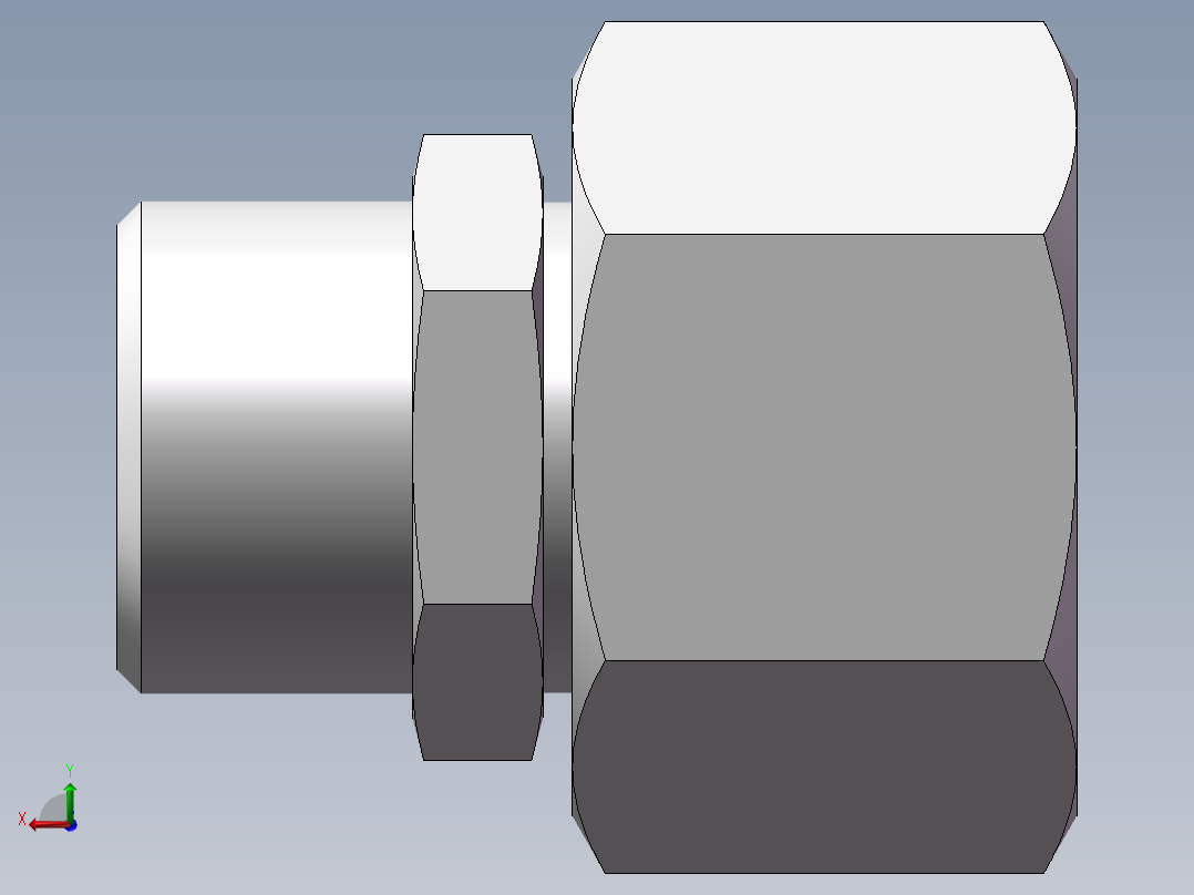 直通变径接头、2D-20-24后视图