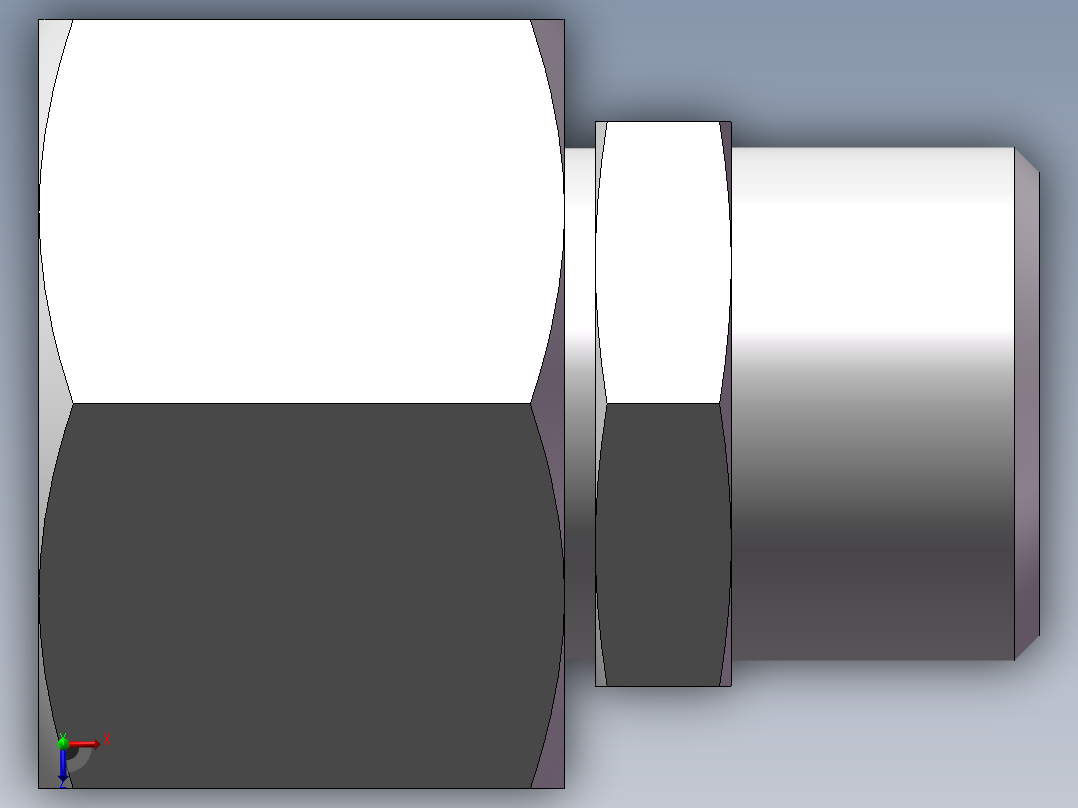 直通变径接头、2D-20-24俯视图
