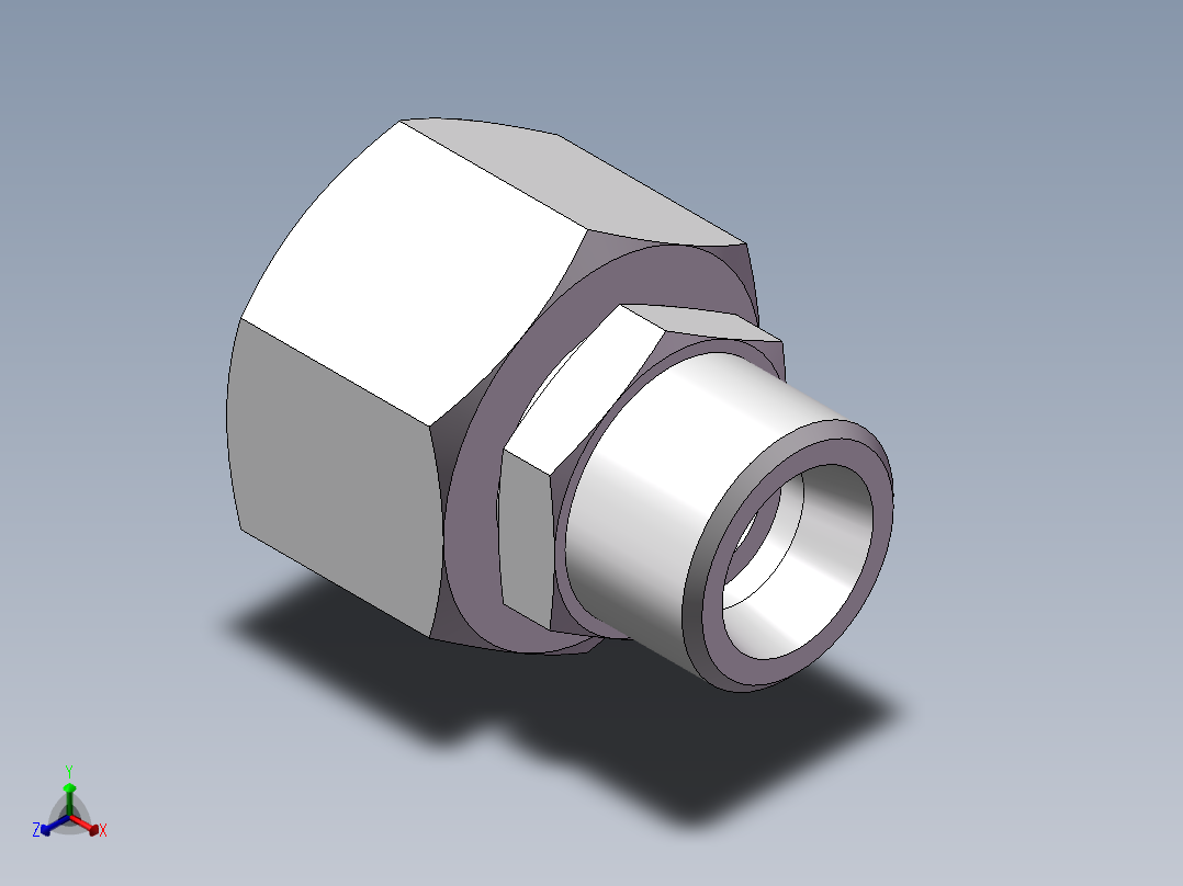 直通变径接头、2D-20-24正等轴测图