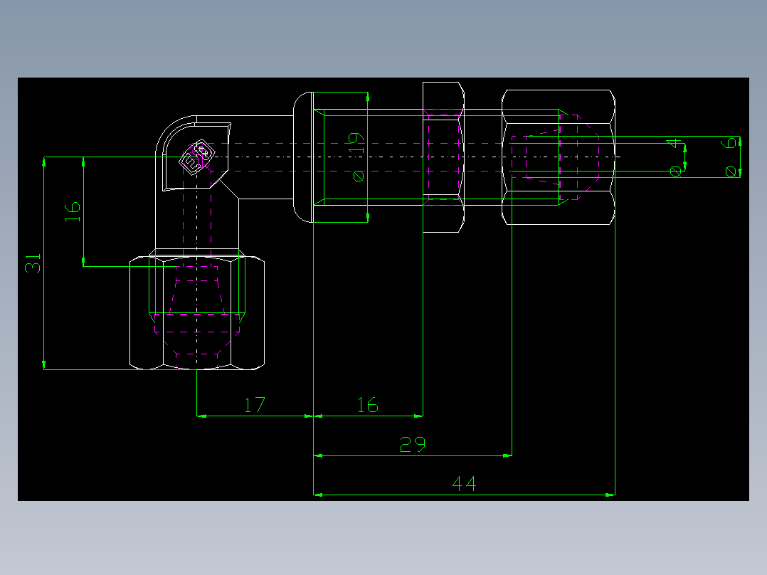 PARKER管接头EO Bulkhead elbow WSV06SMS(16)_front