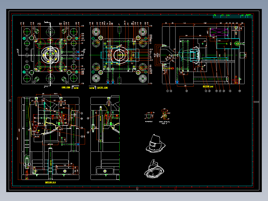 二次頂出前模滑塊