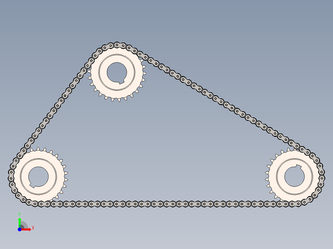 链条装配前视图