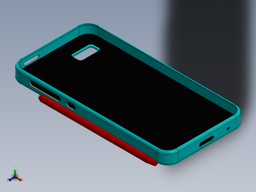 液冷智能手机保护套13正等轴测图