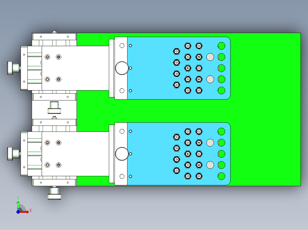多轴多头打胶机构设计前视图