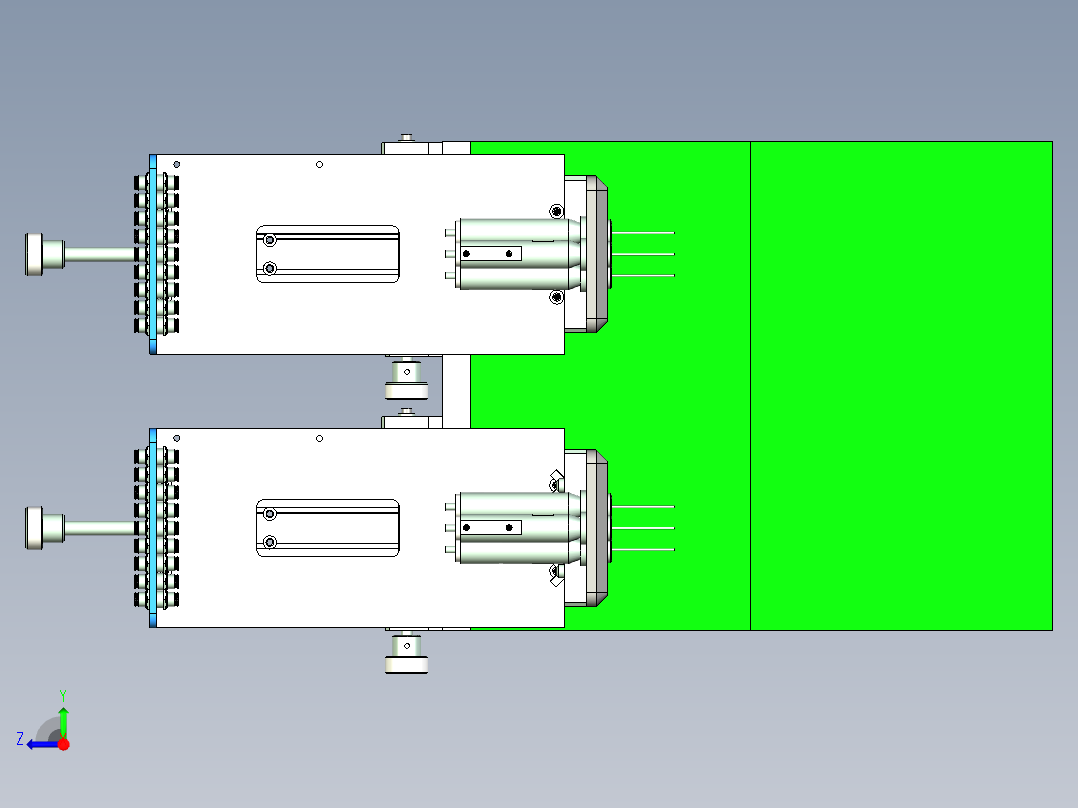 多轴多头打胶机构设计右视图