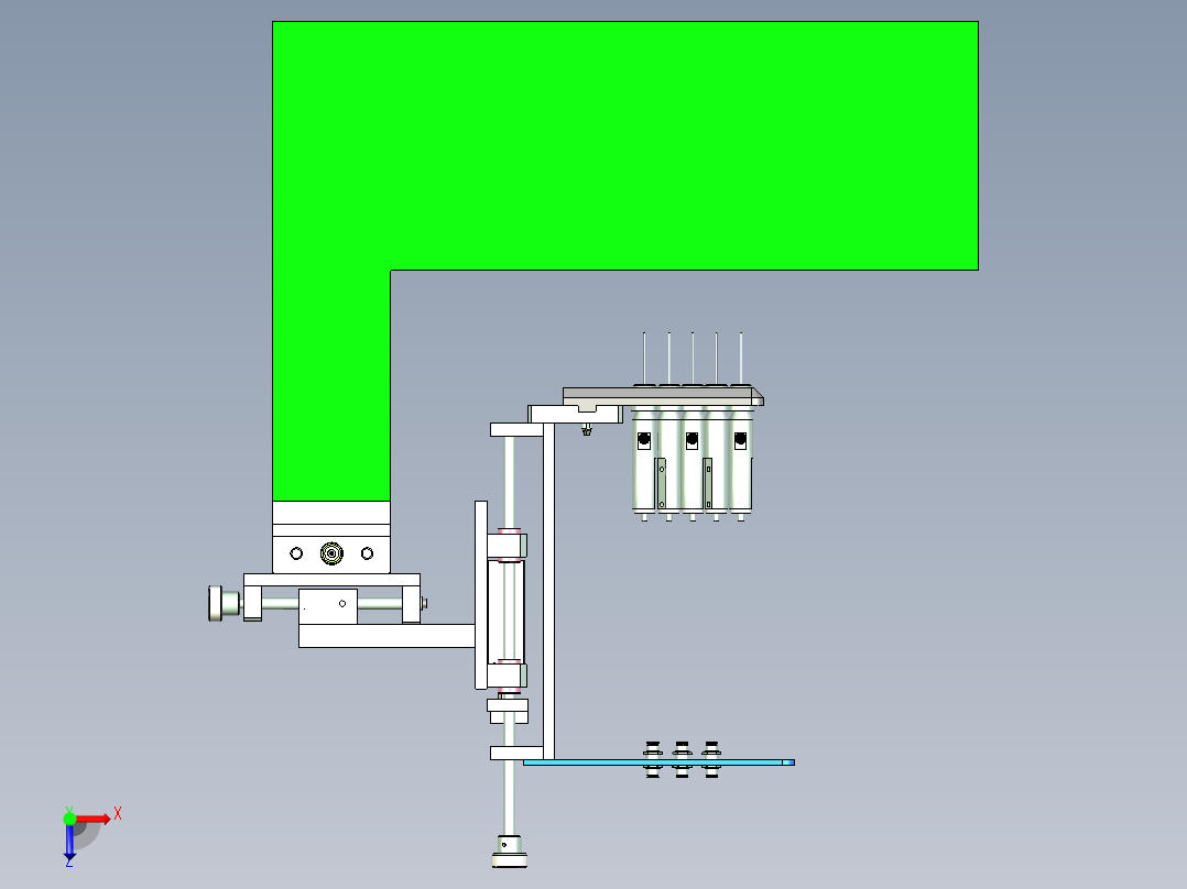 多轴多头打胶机构设计俯视图