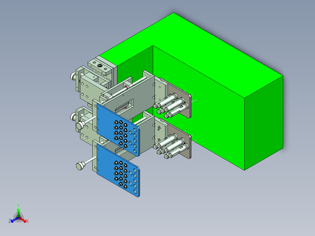多轴多头打胶机构设计正等轴测图