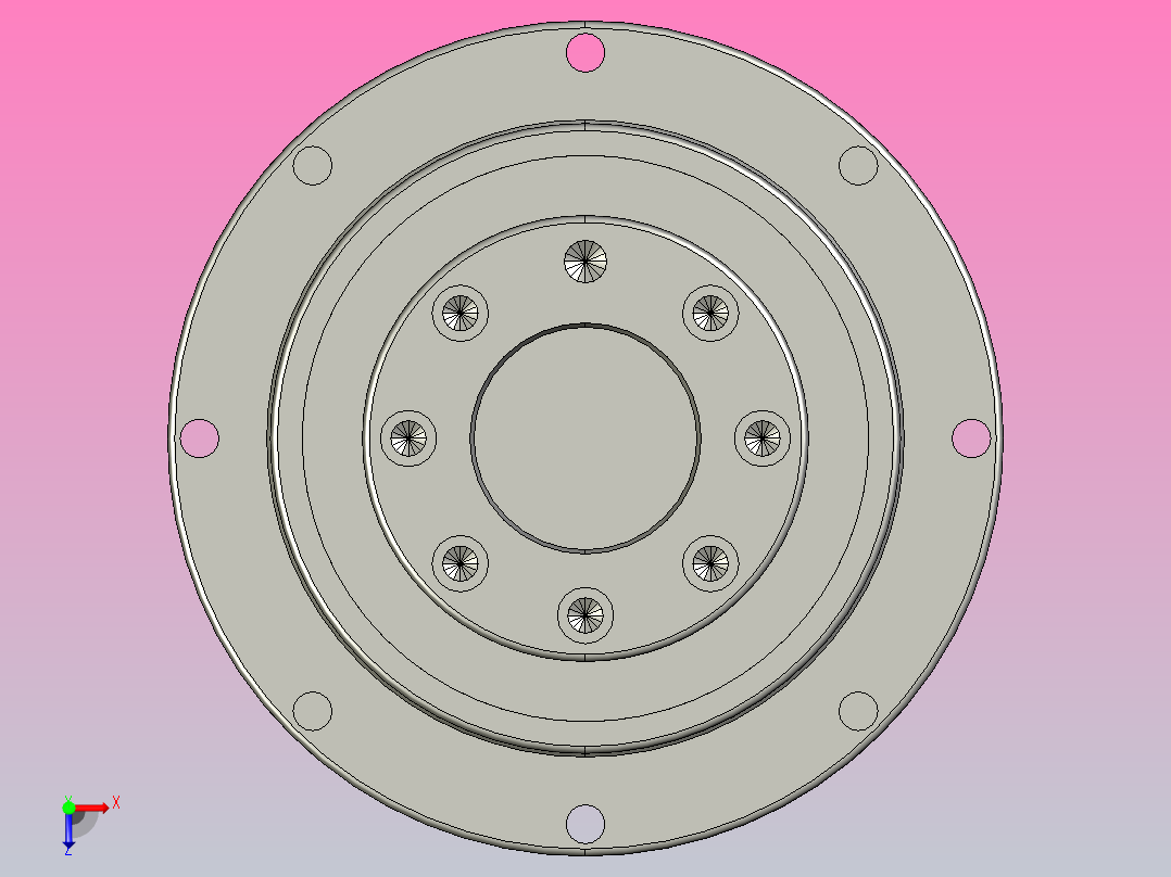 JHF090-L2 19-80-100-M6法兰盘斜齿轮行星减速机俯视图