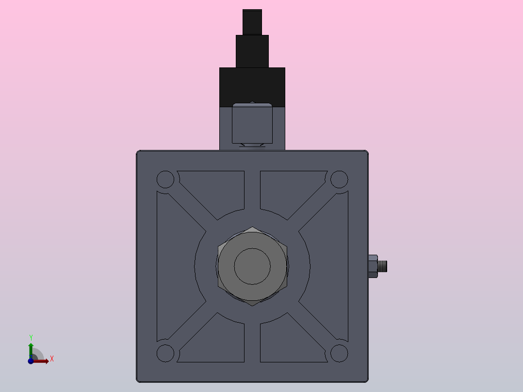 10A-5V系列无给油润滑气缸(通电时推式)[10A-5 SD 250 B 400 SD]前视图