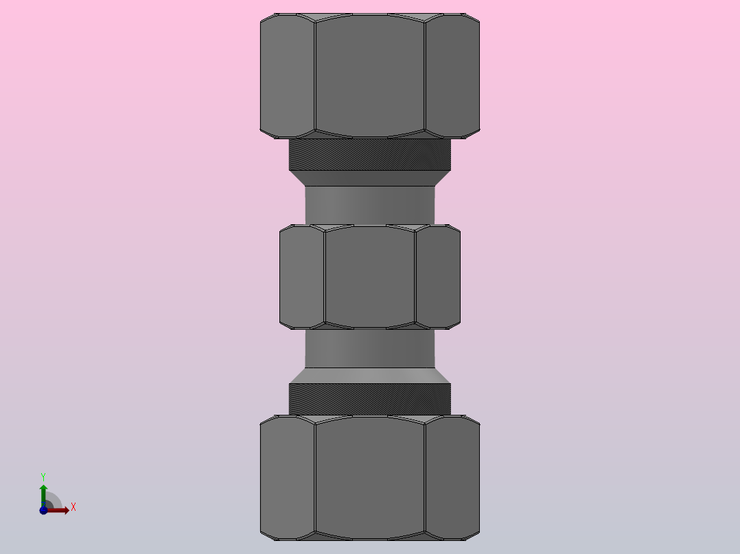SKU 联管直二通卡套接头[SKU 08]前视图