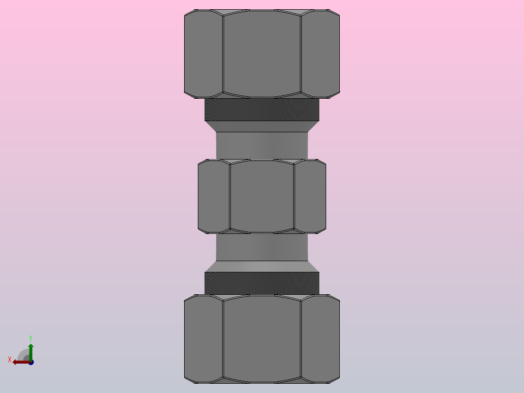 SKU 联管直二通卡套接头[SKU 08]后视图