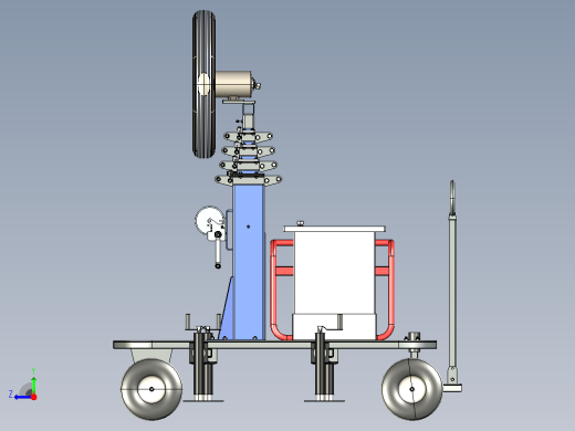 推车上的独立蒸发式空气喷雾冷却器，带Mast - 7'-12' - 8723 CFM - 9kW气体发生器防爆右视缩略图