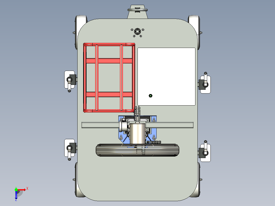 推车上的独立蒸发式空气喷雾冷却器，带Mast - 7'-12' - 8723 CFM - 9kW气体发生器防爆俯视图