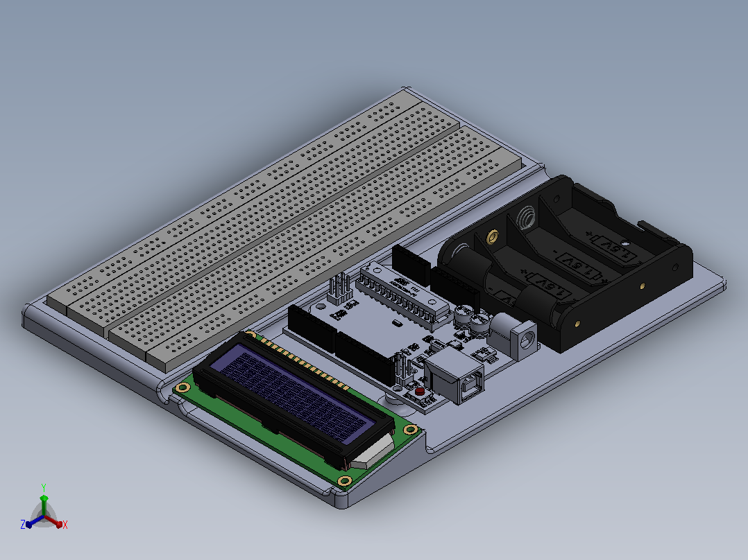 Arduino支架正等轴测图