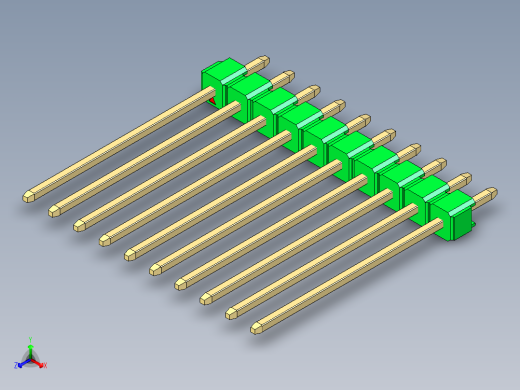 彩色公头100mil（2.54mm）系列-DS1021_green_1x10p_100mil_Type19_rev1.0