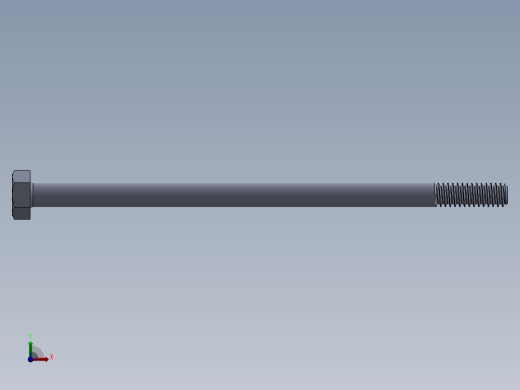 UNC 六角螺栓-Hex Bolt 0.250-20 x 5.SLDPRT前视缩略图