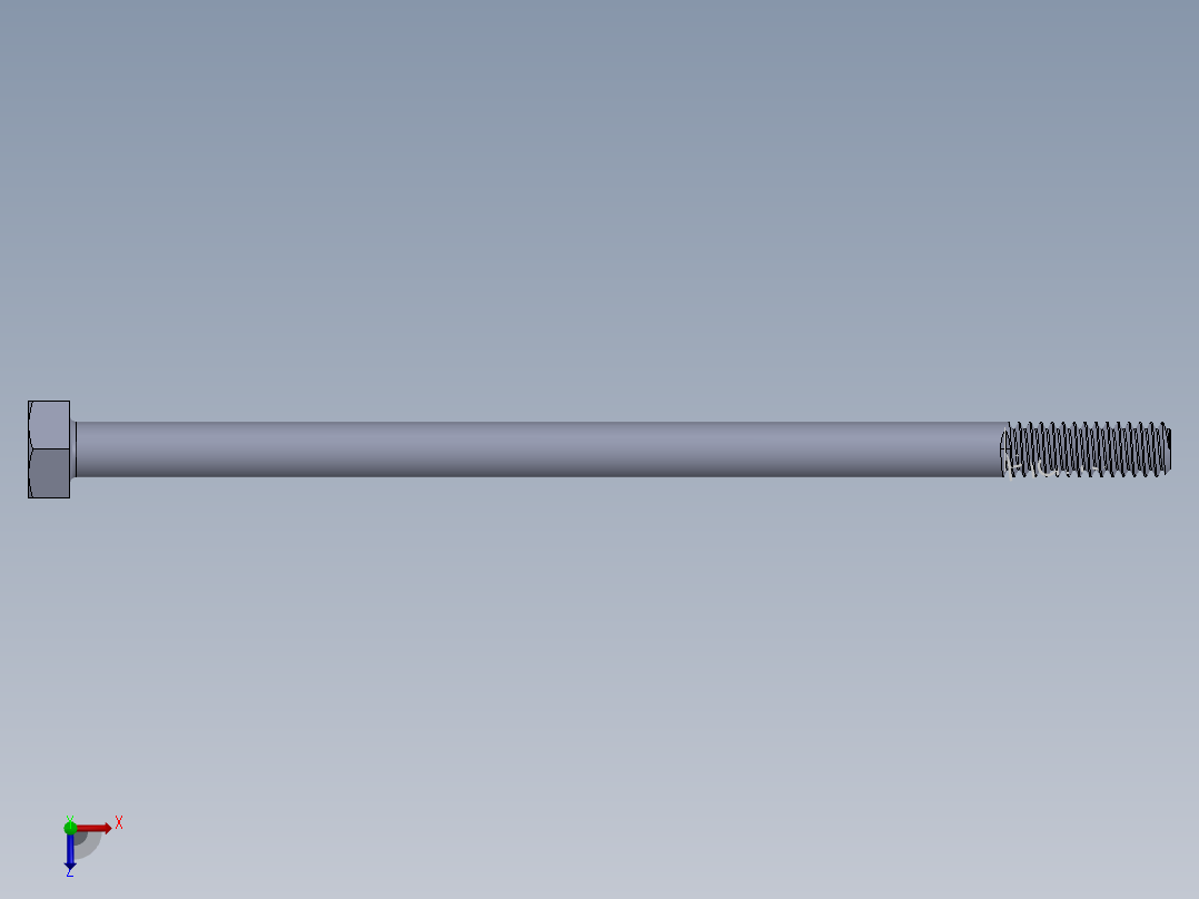 UNC 六角螺栓-Hex Bolt 0.250-20 x 5.SLDPRT俯视图