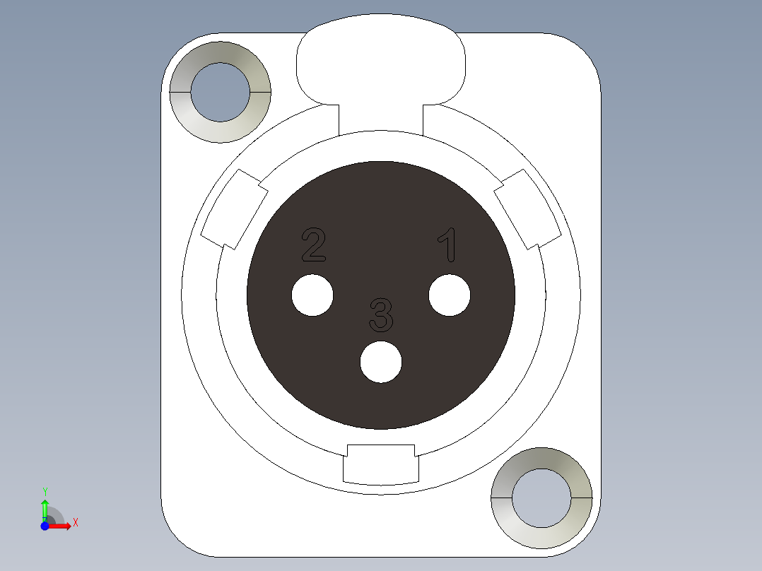 xlr连接器公头前视图