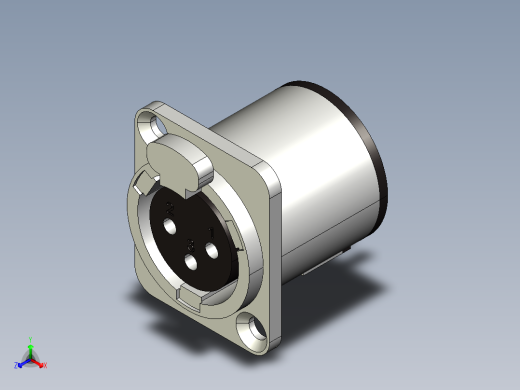 xlr连接器公头正等轴测缩略图