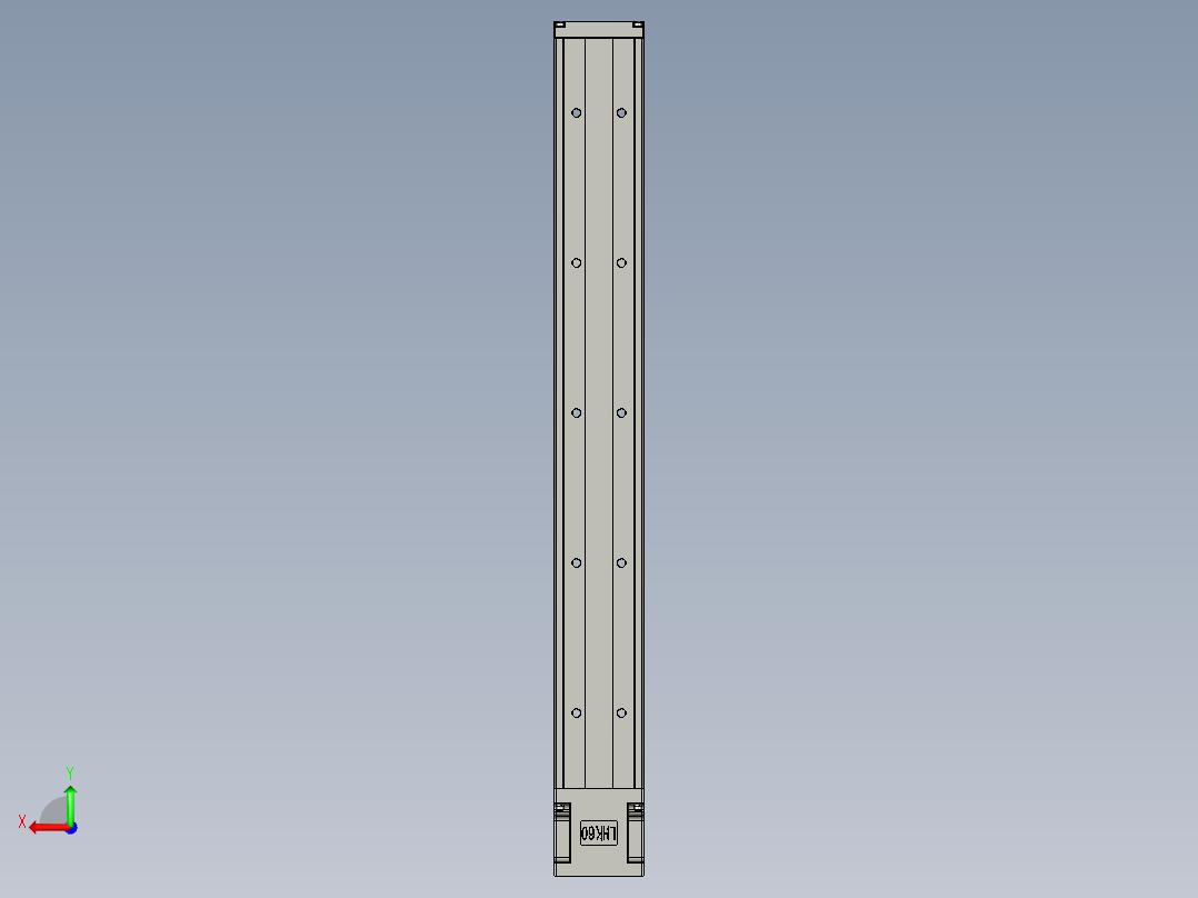 直线模组LHK60C-500A1-F0设计图纸后视图