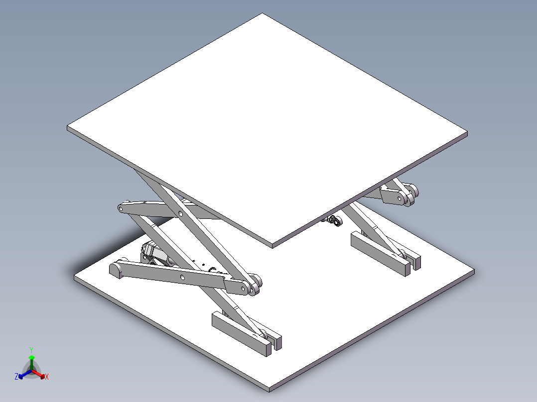 直立式剪叉举升机设计(说明书+dwg+三维)正等轴测图