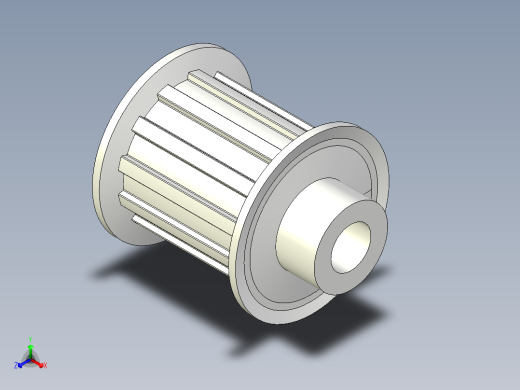 12齿皮带轮--stp三维 3d模型设计图