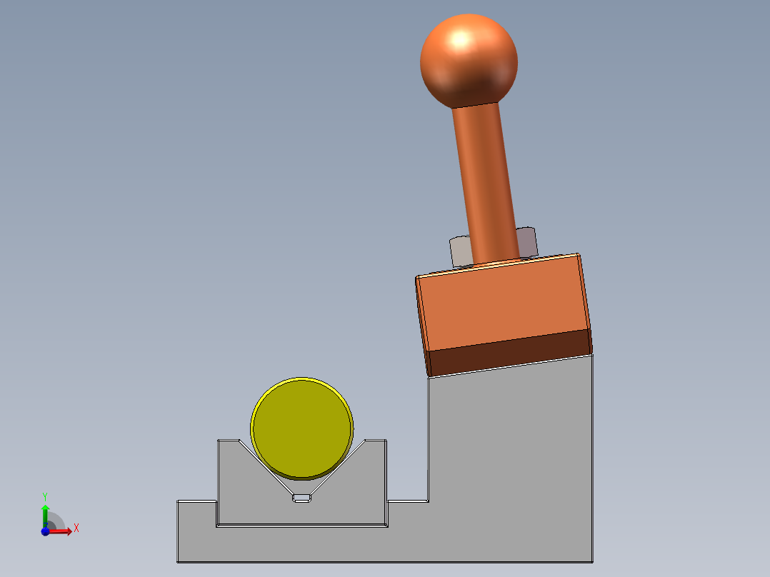 斜面加紧圆柱机构前视图