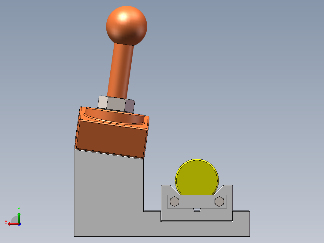 斜面加紧圆柱机构后视图