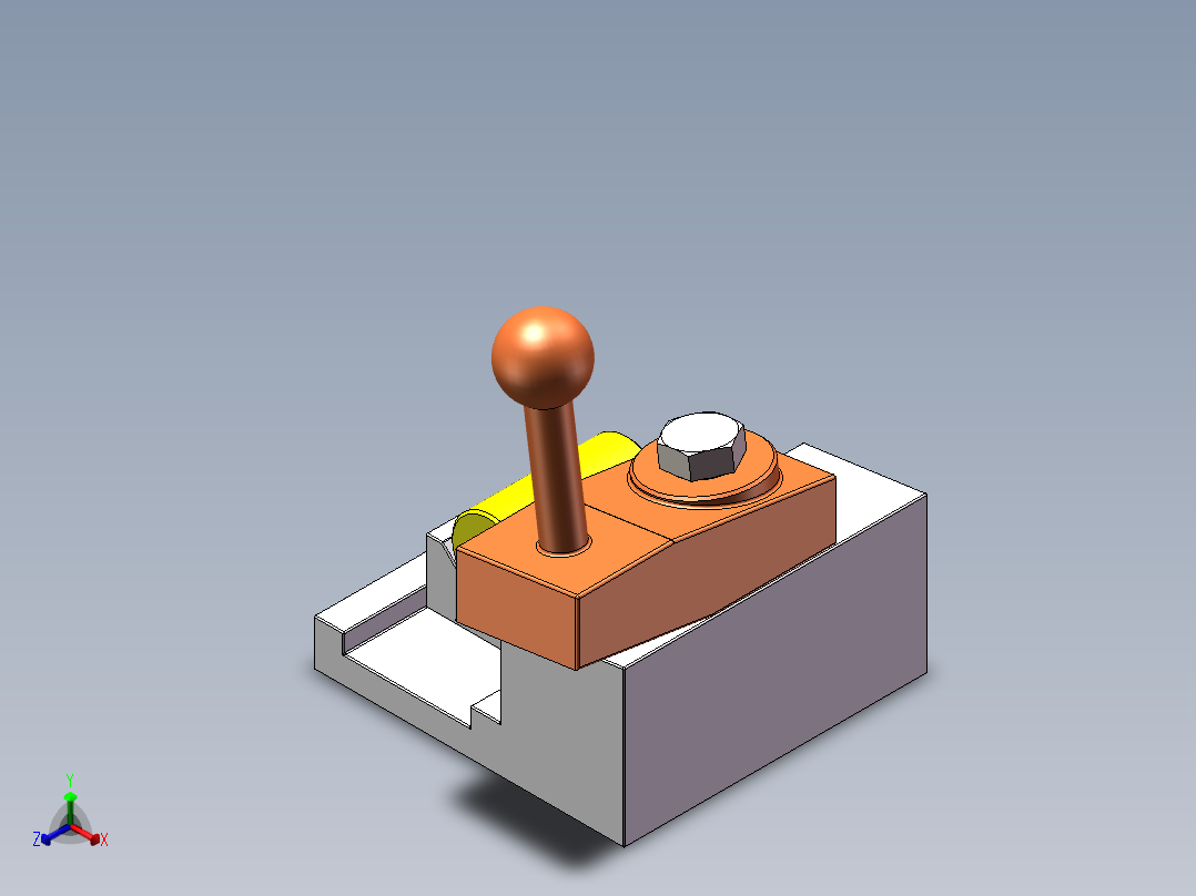 斜面加紧圆柱机构正等轴测图