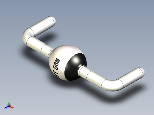 SOD-64型二极管外壳，本体4.2 x d4.3毫米，引线直径1.35毫米正等轴测缩略图