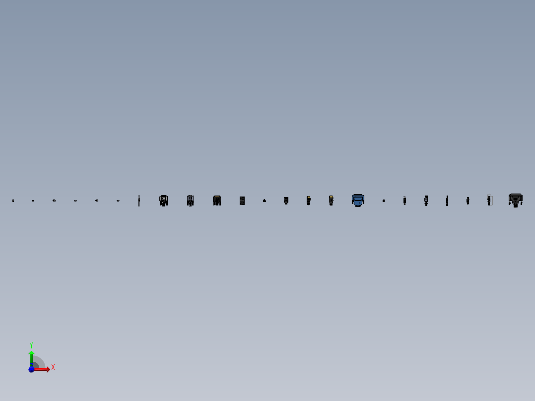 USB网线等电器接头集合前视图