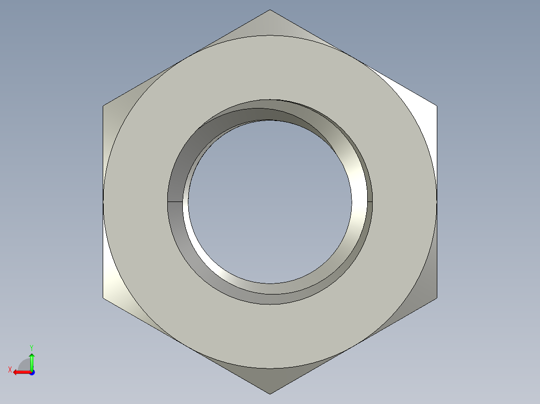 M8 x 1.25mm Thread HEX NUT.STEP后视图